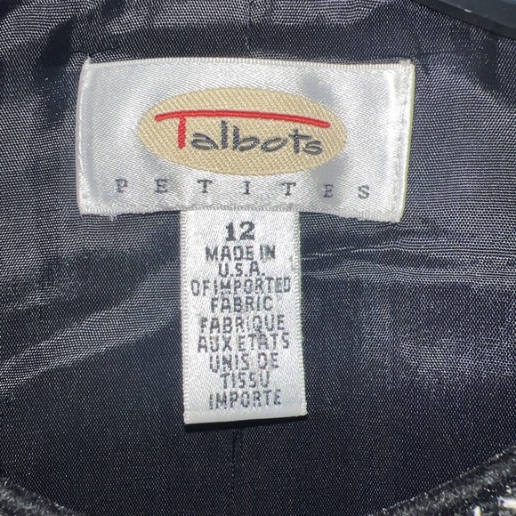 VTG Talbots 2pc Dress Blazer Set Sz 12 Houndstooth Tweed Wool Blend Academia USA - Picture 7 of 16